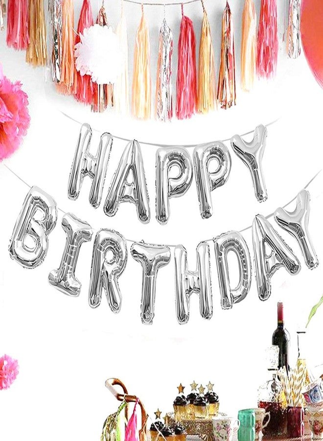 AMFIN Happy Birthday Plastic Balloon, Silver - Image 5